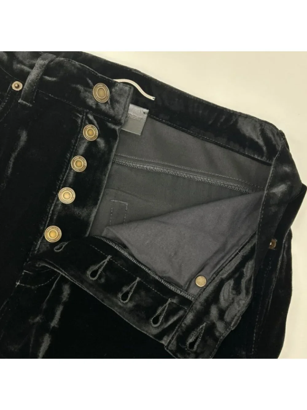 Saint Laurent Paris Velvet Wide Pants Black 28